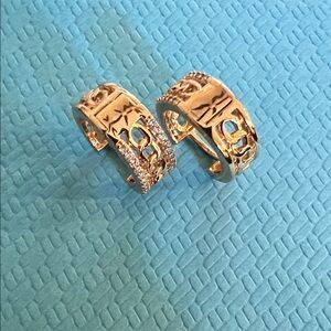 Wskfly Gold Geometric Pattern Earrings
